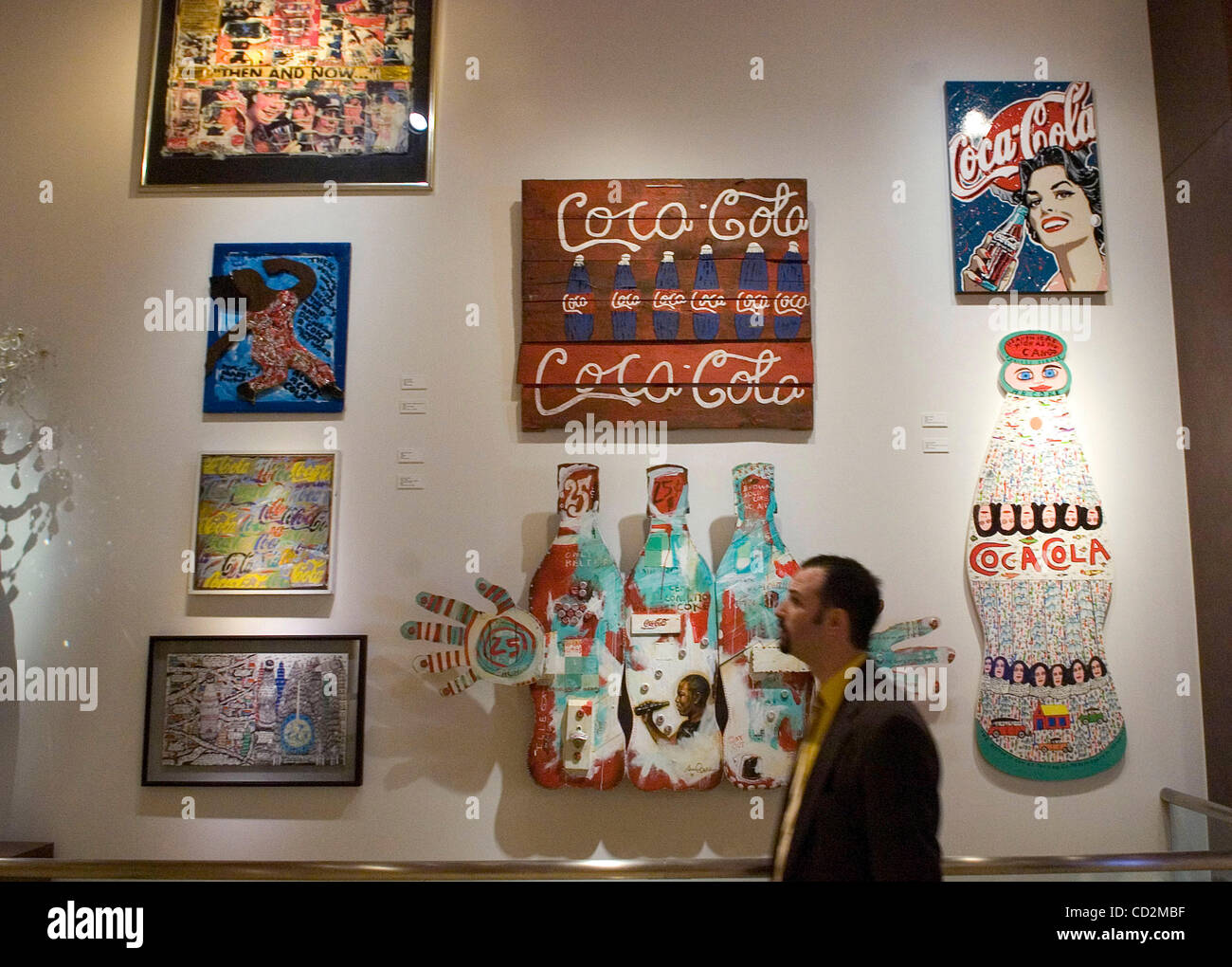 ATLANTA, GA - MAY 21: Product inspired artwork by Howard Finster inside the New World of Coca-Cola museum in Atlanta, Georgia on Monday, May 21, 2007.  (Photo by Erik S. Lesser/for The New York Times) Stock Photo