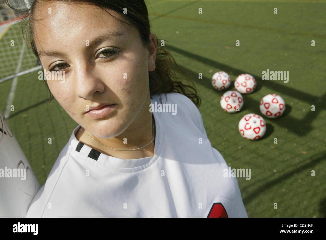 Burlingame High soccer player Adrianna Ortiz poses for a portrait on ...