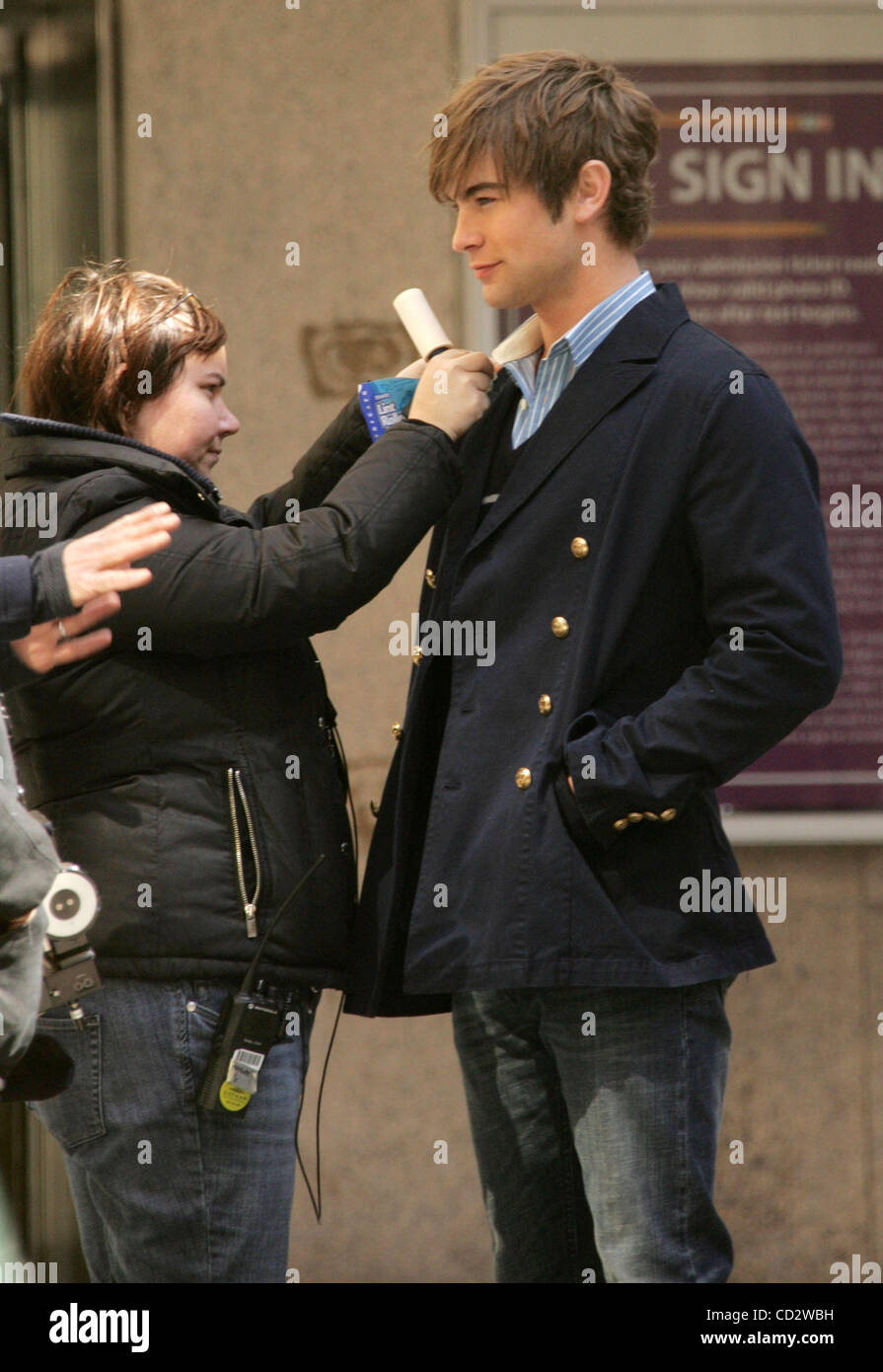Mar 24, 2008 - New York, NY, USA - Actor CHACE CRAWFORD on the film set of the TV series 'Gossip Girl' held on the Upper East Side. (Credit Image: © Nancy Kaszerman/ZUMA Press) Stock Photo