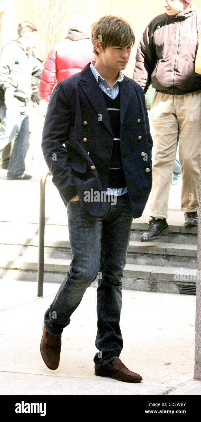 Mar 24, 2008 - New York, NY, USA - Actor CHACE CRAWFORD on the film set of the TV series 'Gossip Girl' held on the Upper East Side. (Credit Image: © Nancy Kaszerman/ZUMA Press) Stock Photo