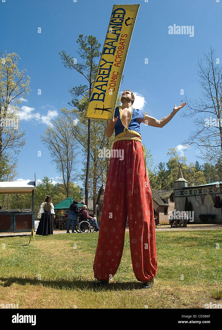 Dreagan Foltz, Exmore, Va. shows off his balancing skills on stilts as
