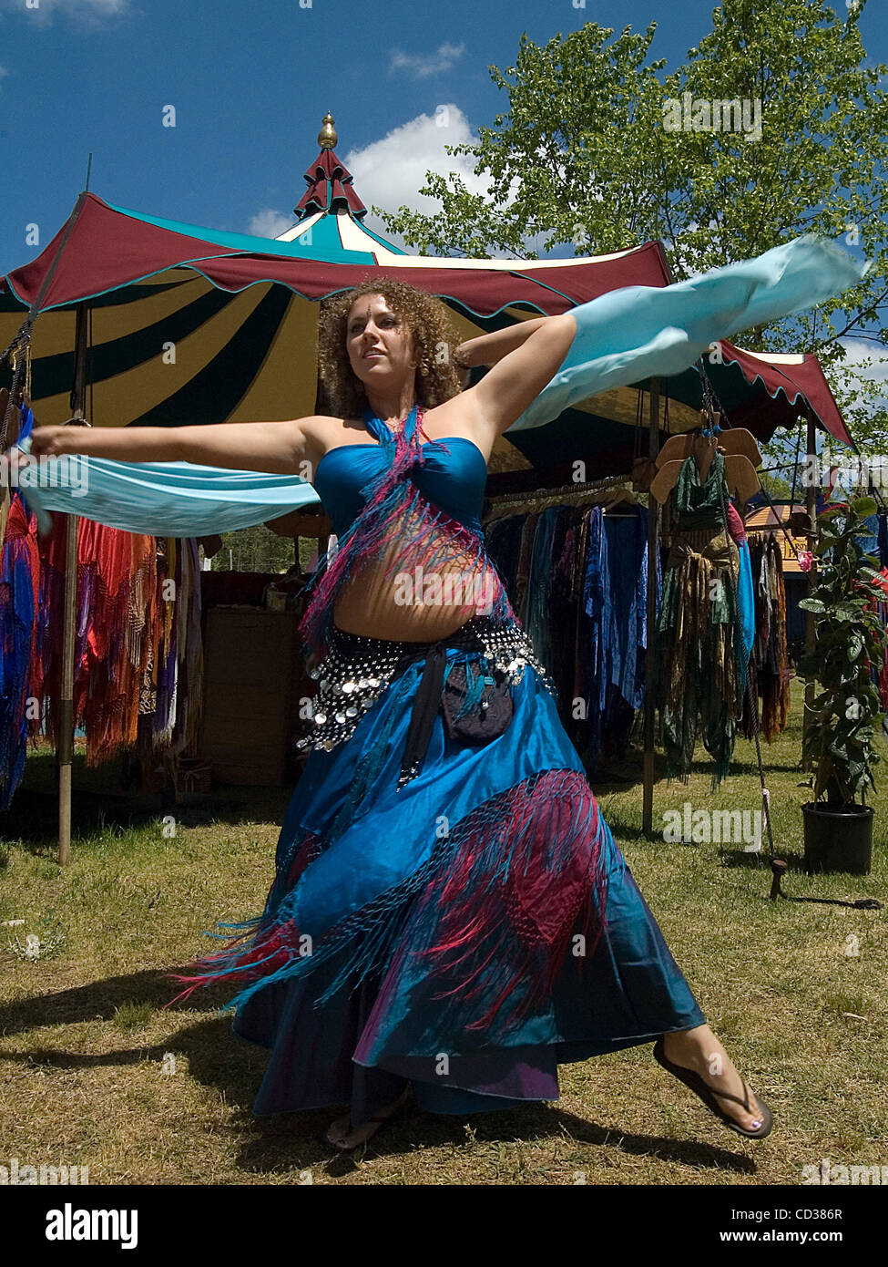 Laura McKinney performs a belly dance at the Georgia Renaissance