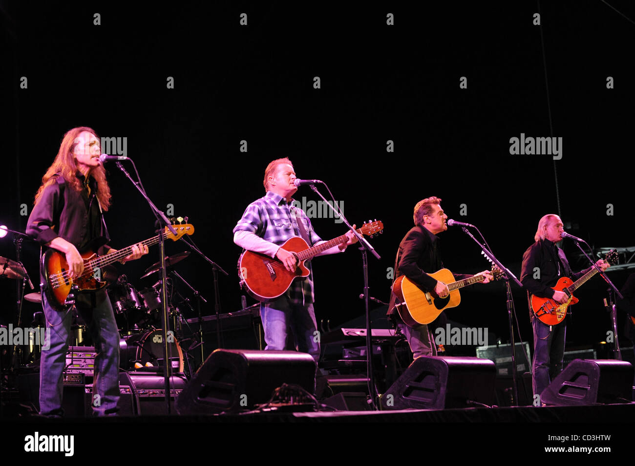 May 2, 2008 - Indio, California; USA - (L-R) Musicians TIMOTHY B. SCHMIT, DON HENLEY, GLENN FREY, and JOE WALSH of the legendary band The Eagles perform live as they headline the Stagecoach California's Country Music Festival that is taking place over three days in the desert of California.  Copyrig Stock Photo