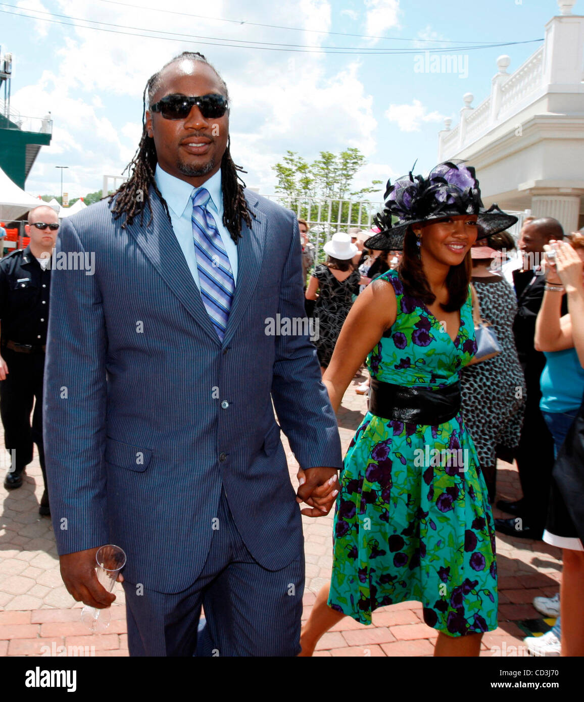 Boxer Lennox Lewis and wife Violet, arrived at the 134th running of the Kentucky Derby Saturday May 3, 2008, at Churchill Downs, Louisville, Ky. Photo by Charles Bertram Stock Photo