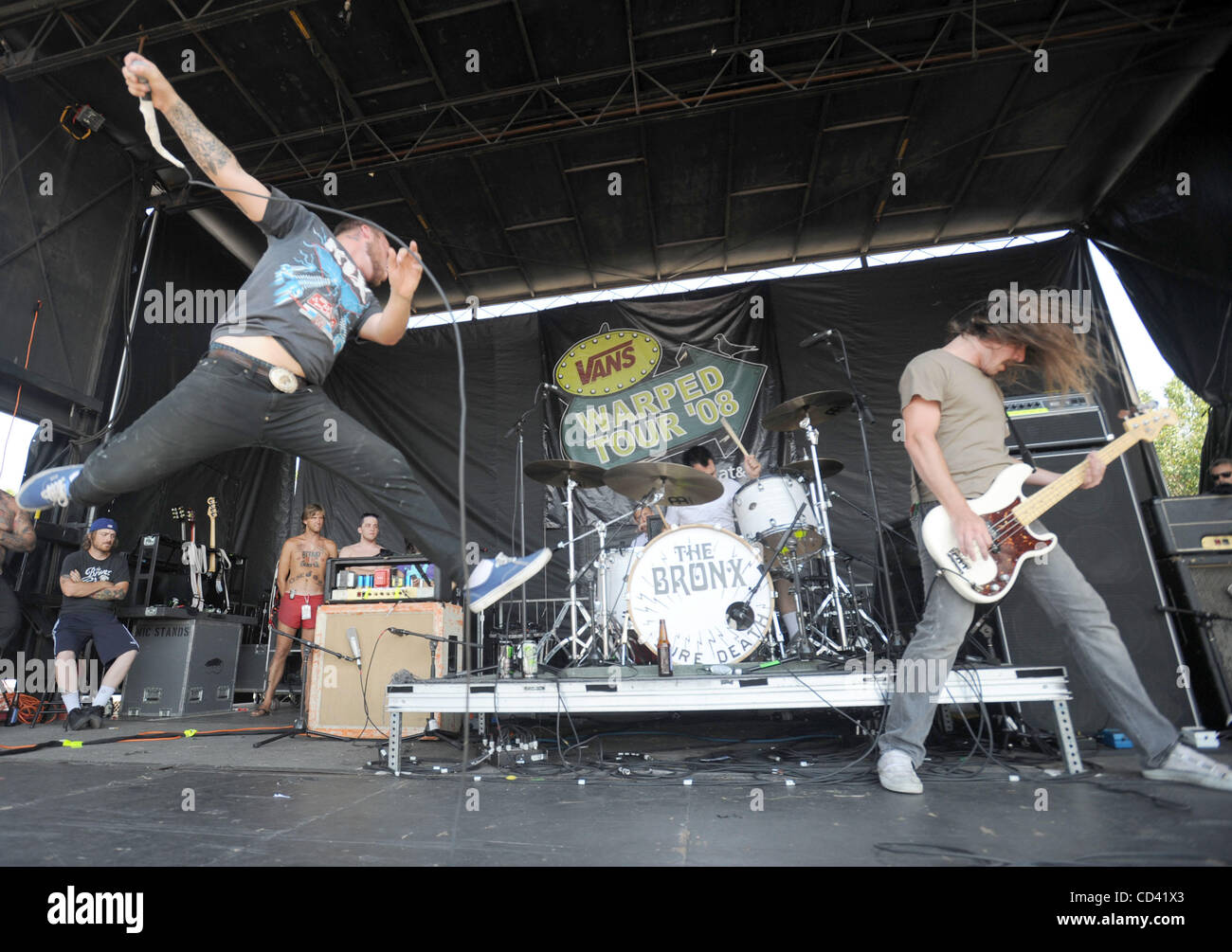 Jul 14, 2008 - Charlotte, North Carolina; USA - Musicians THE BRONX perform live as part of the 2008 Vans Warped Tour that took place at the Verizon Wireless Amphitheatre located in Charlotte. Copyright 2008 Jason Moore. Mandatory Credit: Jason Moore Stock Photo