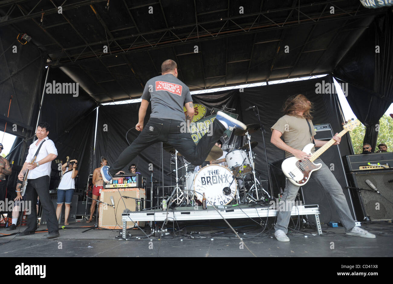 Jul 14, 2008 - Charlotte, North Carolina; USA - Musicians THE BRONX perform live as part of the 2008 Vans Warped Tour that took place at the Verizon Wireless Amphitheatre located in Charlotte. Copyright 2008 Jason Moore. Mandatory Credit: Jason Moore Stock Photo