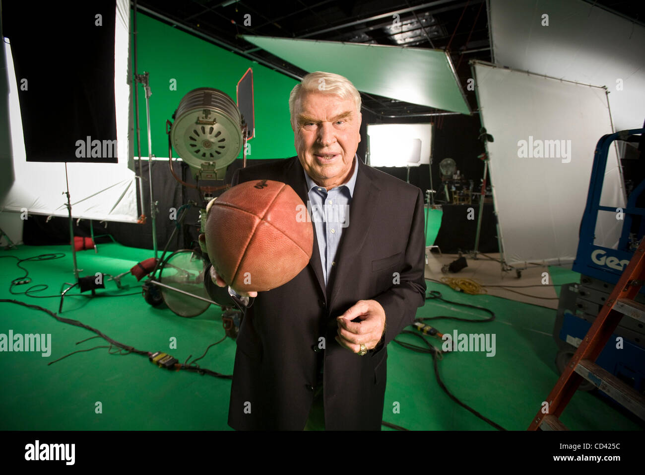 Jul 17, 2008 - Pleasanton, California, USA - Former football player and coach JOHN MADDEN during a break while shooting a spot for an EA Sports ad campaign at a Pleasanton, CA production studio. (Credit Image: © Martin Klimek/ZUMA Press) RESTRICTIONS: Shot For USA TODAY Job # 34471 Stock Photo
