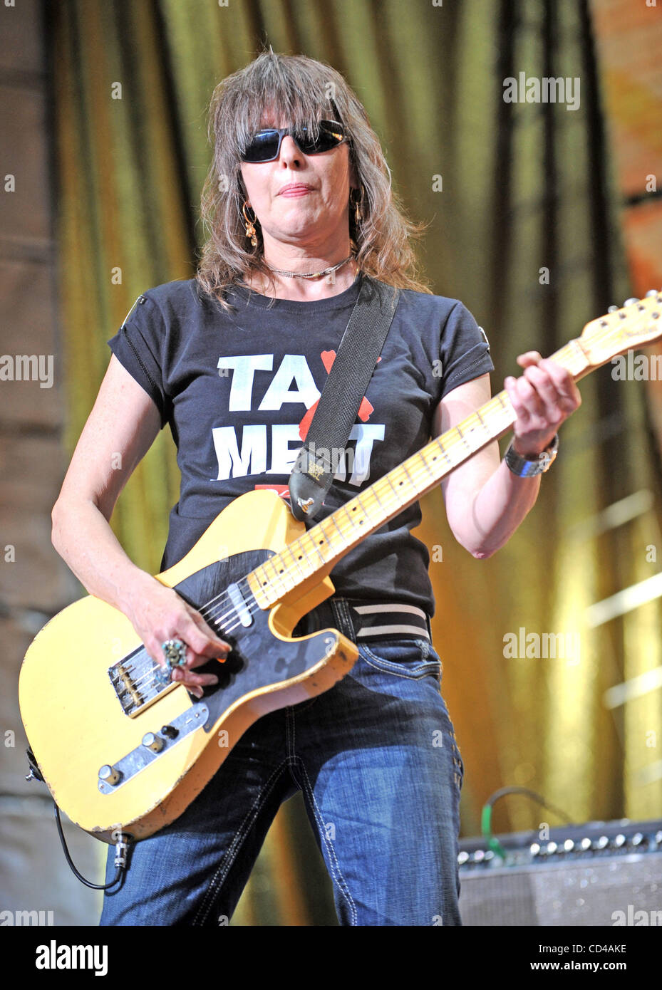 Sep 20, 2008 - Mansfield, Massachusetts; USA - Singer / Guitarist CHRISSIE HYNDE of the band The Pretenders performs live as part of the 2008 Farm Aid benefit concert that took place to a sold out audience at the Comcast Center located in Massachusetts. Copyright 2008 Jason Moore. Mandatory Credit:  Stock Photo