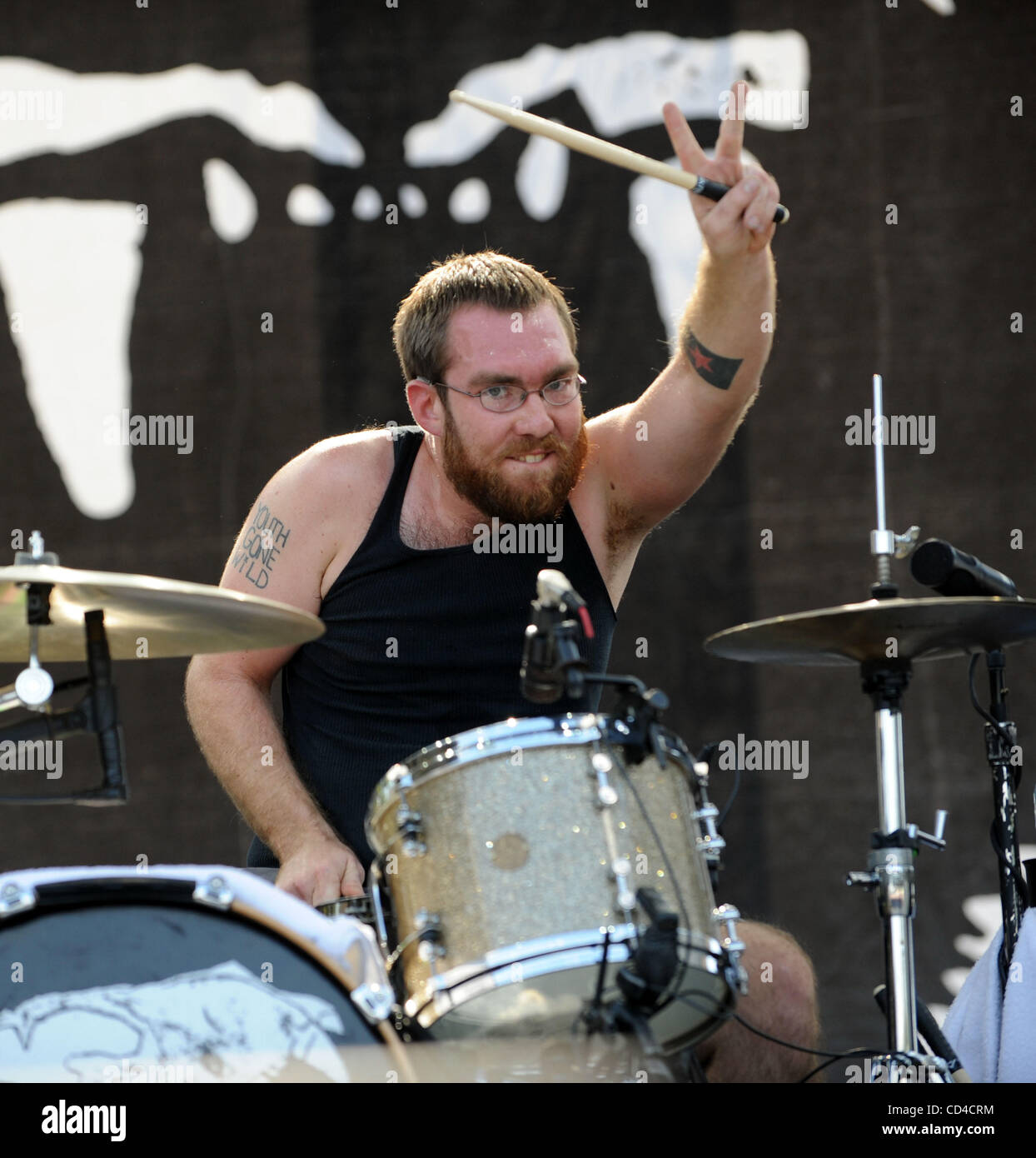 Sep 28, 2008 Austin, Texas; USA Drummer WARREN OAKES of the band