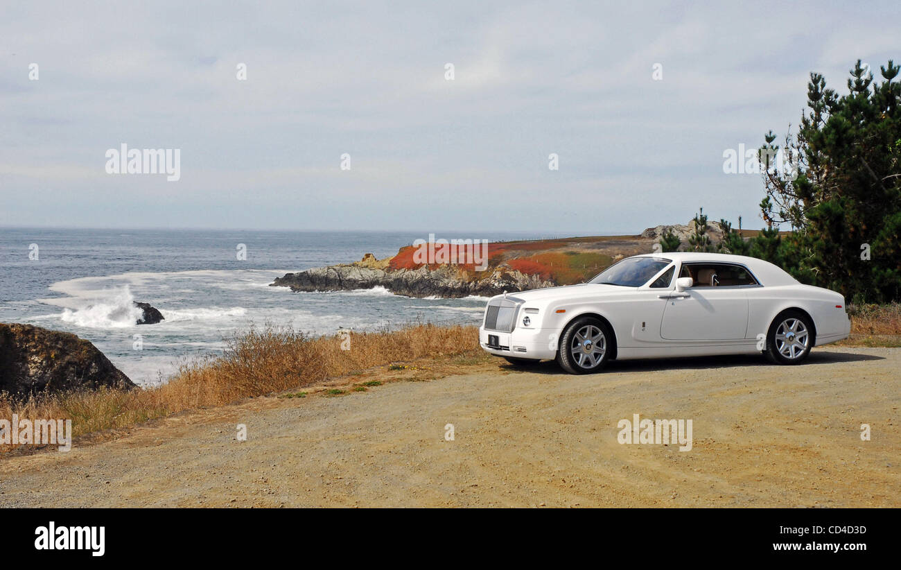 All-New 2009 Phantom Coupe Side Beauty Portait Along Pacfic Coast Highway Two Stock Photo