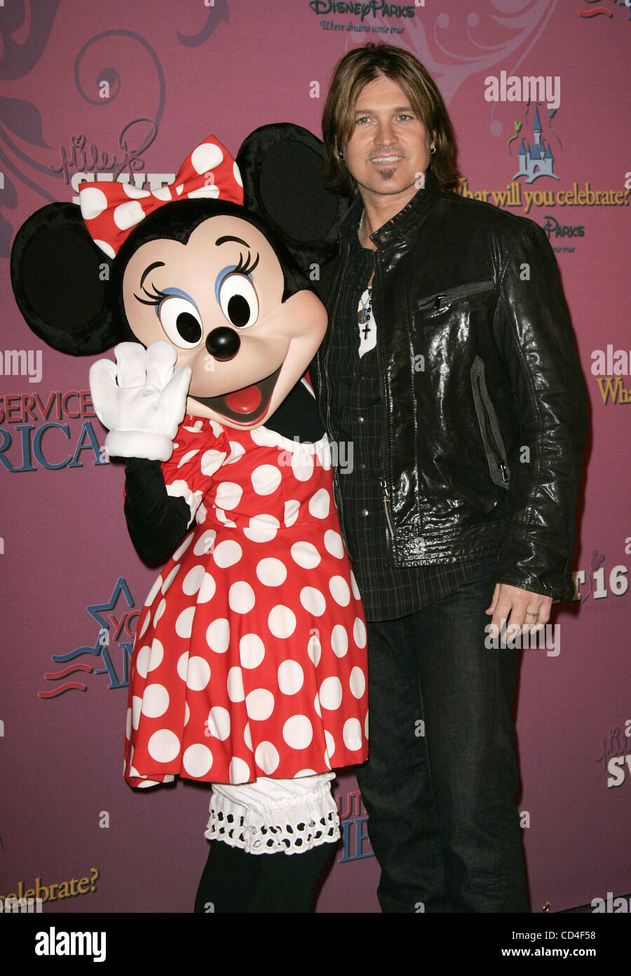 Oct 05, 2008 - Anaheim, California, USA - Country music singer, songwriter and actor BILLY RAY CYRUS with MINNIE MOUSE at the Miley Cyrus Sweet 16 Birthday Party held at Disneyland in Anaheim. (Credit Image: © Lisa O'Connor/ZUMA Press) Stock Photo