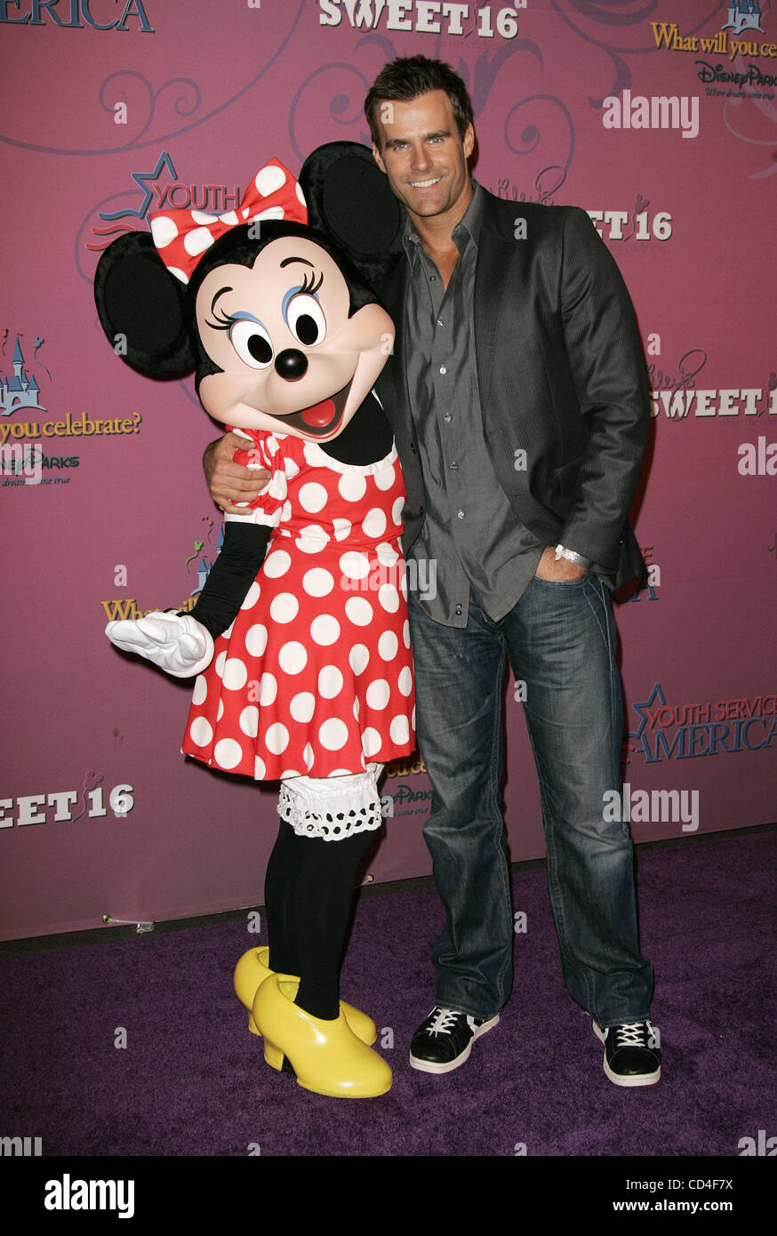 Oct 05, 2008 - Anaheim, California, USA - CAMERON MATHISON with MINNIE MOUSE at the Miley Cyrus Sweet 16 Birthday Party held at Disneyland in Anaheim. (Credit Image: © Lisa O'Connor/ZUMA Press) Stock Photo