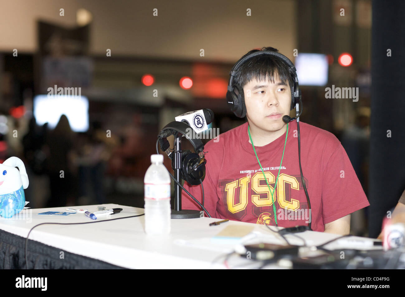 Justin 'Marvelous' Wong , King of Fighters holds an 8 year reign as the 6 time Marvel vs Capcom2 World Champion. Wong looking on during competition during 'E for All' Gaming Expo held at the Los Angeles Convention Center. Stock Photo