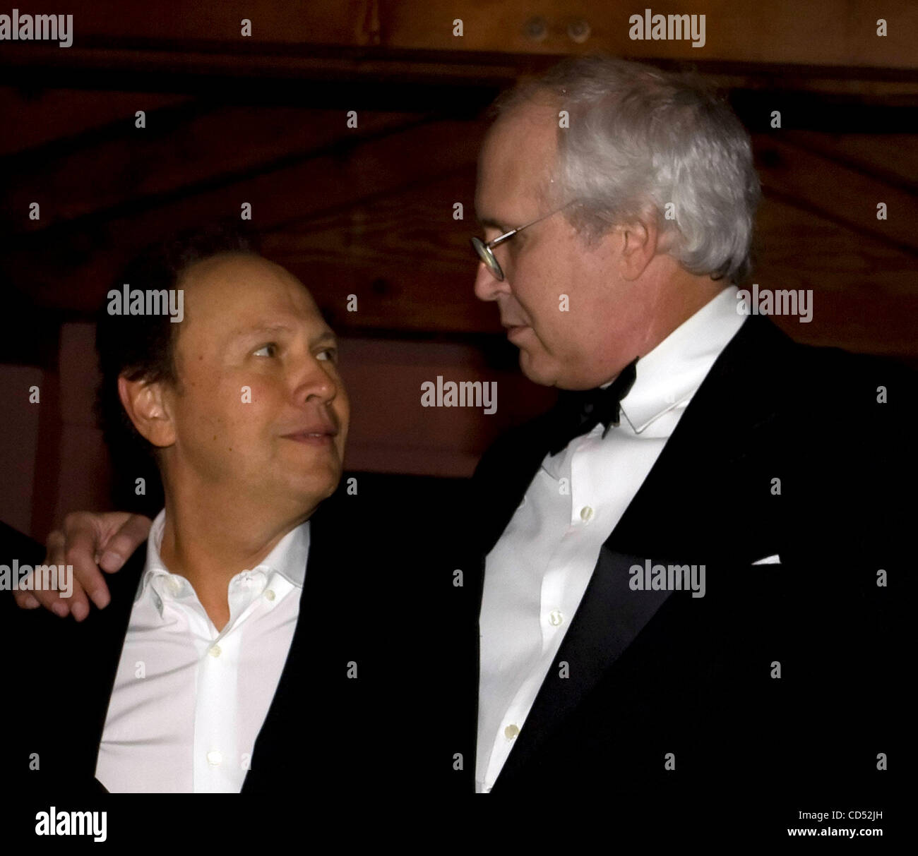 Billy Crystal and Chevy Chase at the 2008 CHRIS EVERT/RAYMOND JAMES PRO-CELEBRITY TENNIS CLASSIC Stock Photo