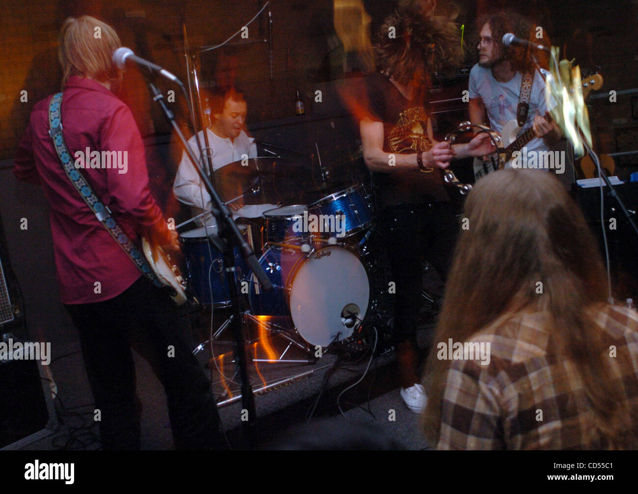 Swedish band Dungen led by Gustav Ejstes, center, plays Tuesday, Nov