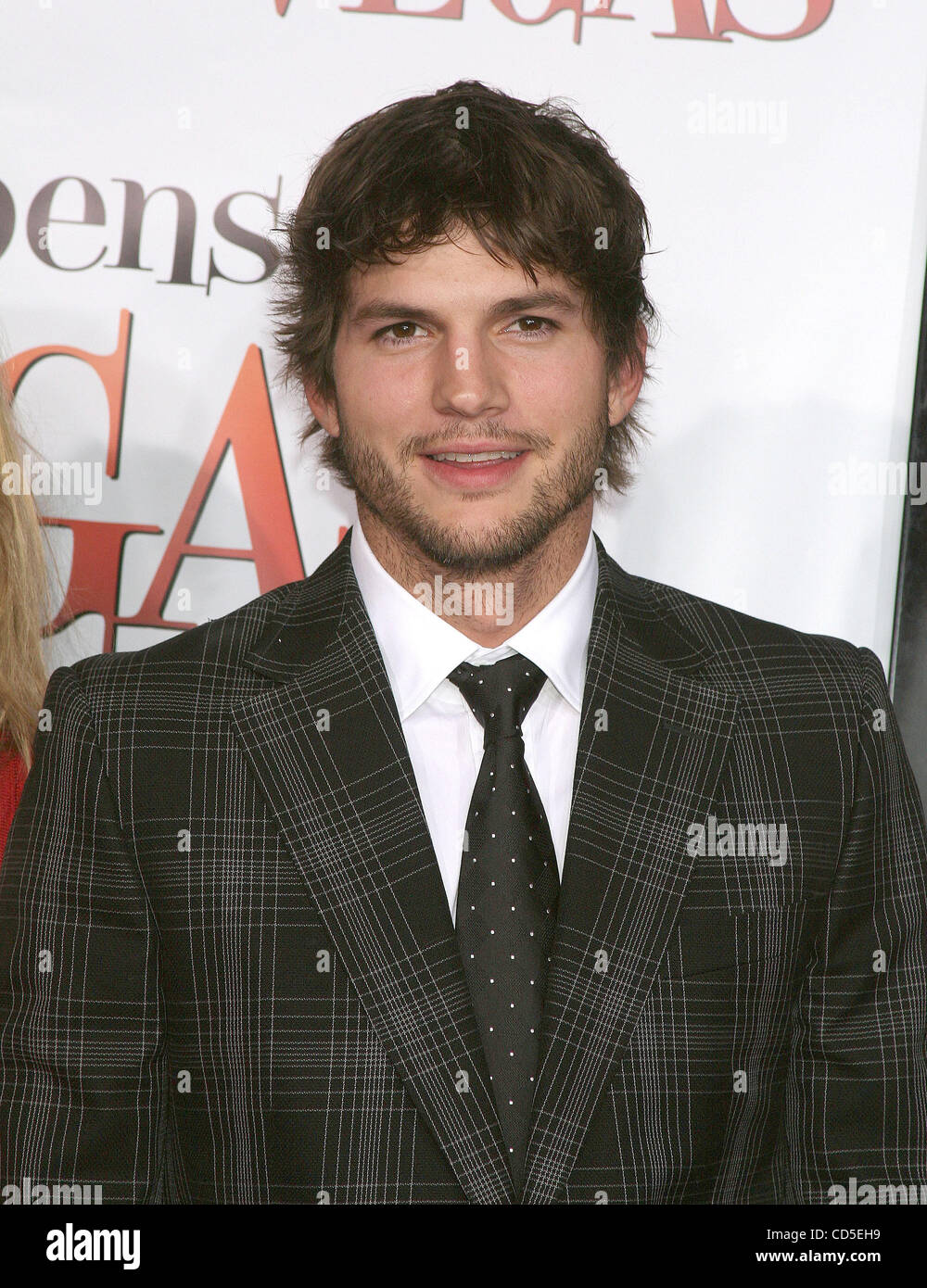 Actor Ashton Kutcher  at the 'What Happens in Vegas' Premiere held at the Mann Village Theater. Los Angeles. Stock Photo