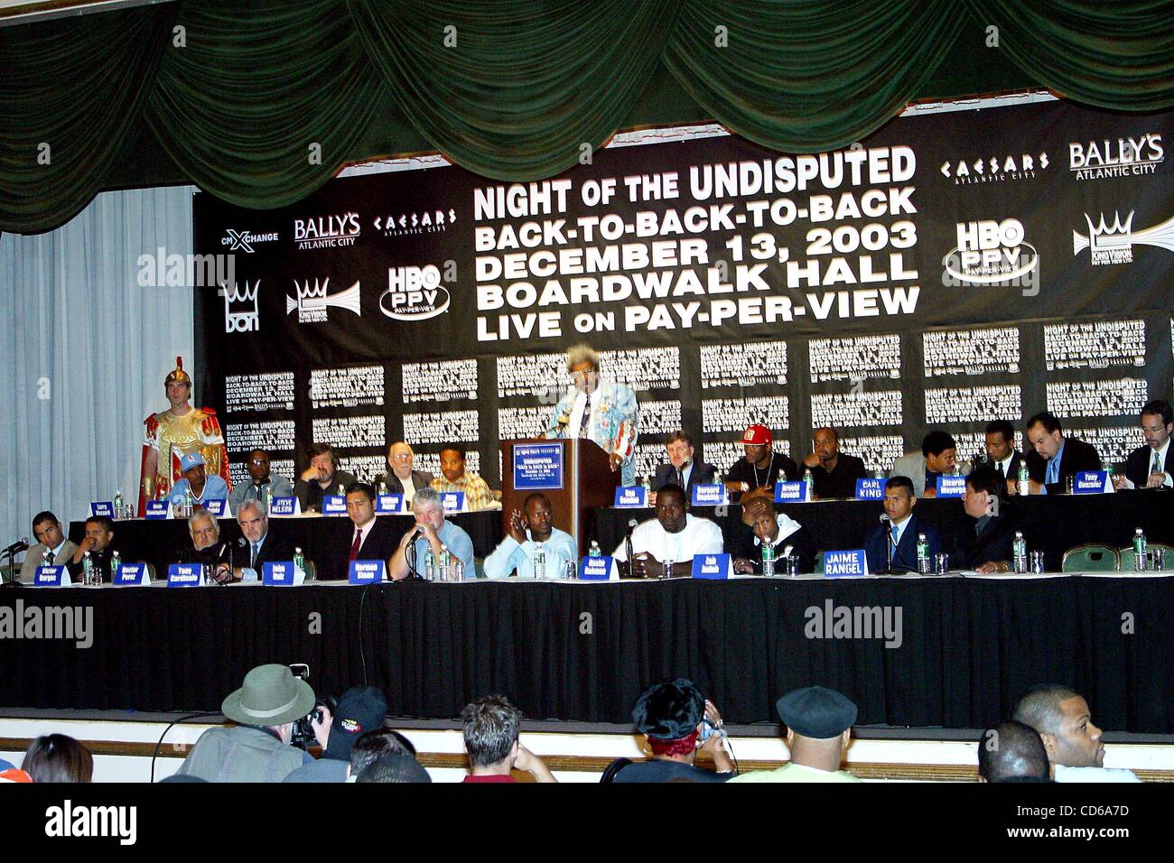 Oct. 9, 2003 - New York, New York, U.S. - K33375RM.DON KING'S PRESS CONFERENCE TO ANNOUNCE THE .LINE-UP FOR HIS UP COMING BOXING EVENT, .''BACK-TO-BACK-TO-BACK''..WHICH WILL TAKE PLACE ON DECEMBER 13, IN ATLANTIC New York, NEW JERSEY. .NEW YORK New York..   /     2003(Credit Image: Â© Rick Mackler/G Stock Photo