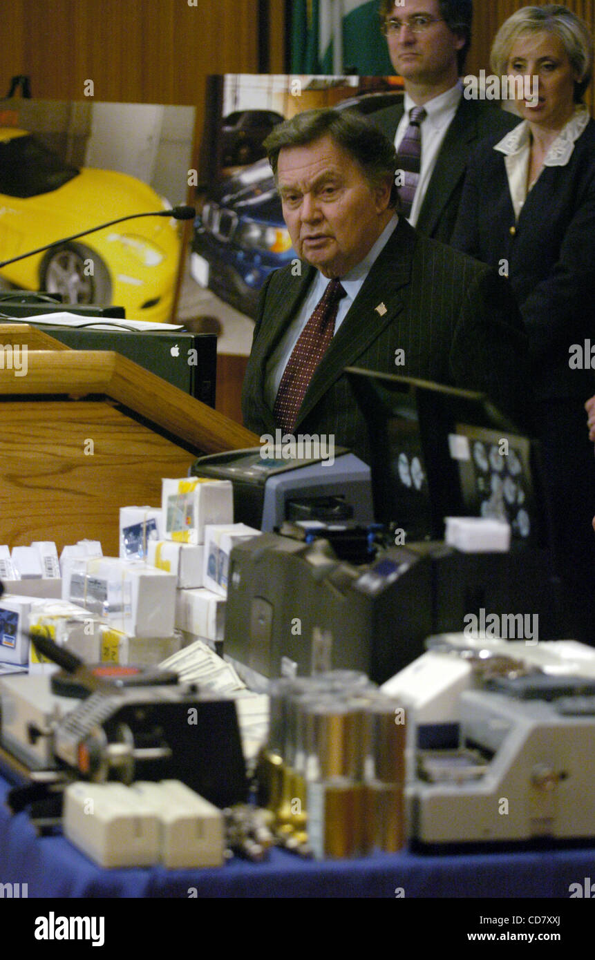 Queens D.A. Richard A. Brown speaking. Police Commissioner Raymond W