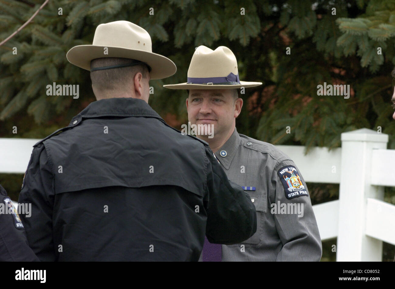 NY State Troopers at the entrance as Governor Eliot Spitzer arrives to