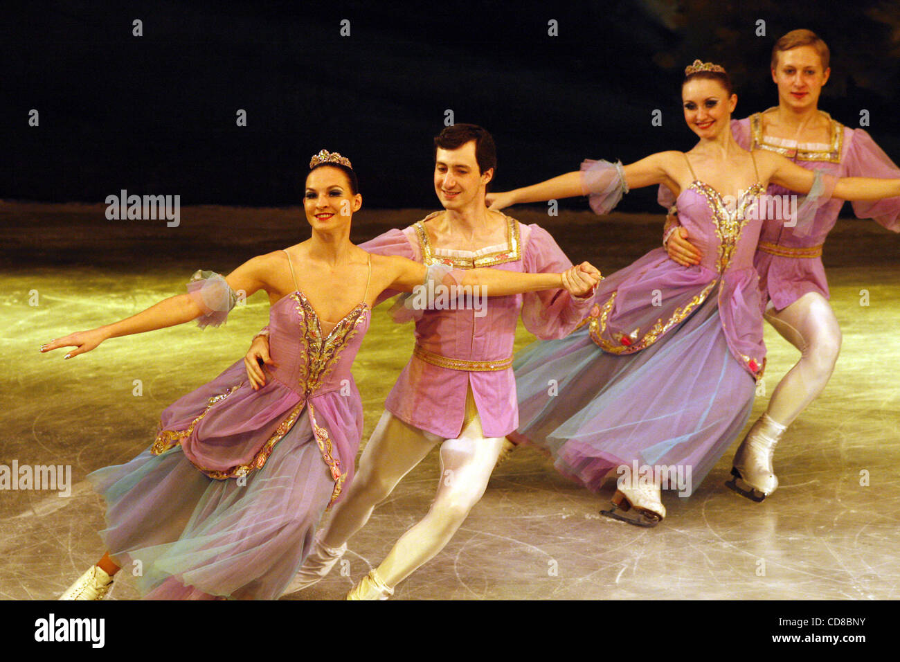 Oct 16, 2008 - Nanjing, China - St. Petersburg State Ice Ballet opened the 31st 'Theatre of Nations' festival in Nanjing, China with a performance of 'Swan Lake' on Oct. 16, 2008. The 10-day festival will feature 37 performing groups from five continents and continue until Oct. 26. The Theatre of Na Stock Photo