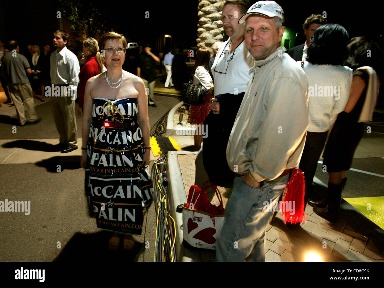 Nov 04, 2008 - Phoenix, Arizona, USA - Supporters of John McCain wait for election results at McCain headquarters on the grounds of the Biltmore Hotel in Phoenix on election day for the 2008 Presidential election. (Credit Image: © Jonathan Alcorn/ZUMA Press) Stock Photo