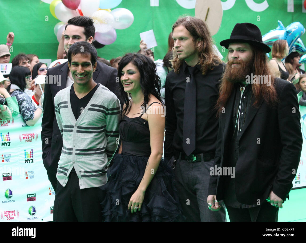 American rock band Flyleaf attending Muz-TV 2010 Russian Music Award ...