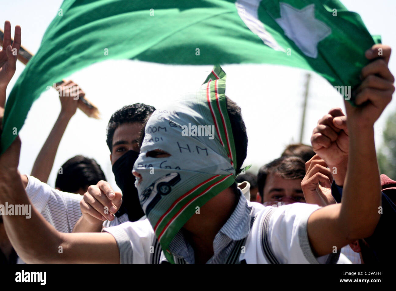 kashmiri Muslim protesters shouth pro freedom slogans during a protest ...