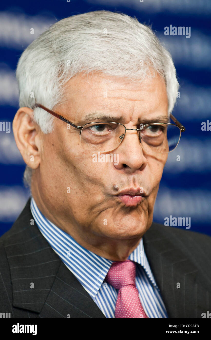 June 28, 2010 - Brussels, BXL, Belgium - Secretary General of OPEC Abdalla Salem El Badri  during a media conference at EU headquarters  in  Brussels, Belgium on 2010-06-28   The head of OPEC said on Monday he hopes the U.S. government will re-examine President Barack Obama's six-month ban on deep-w Stock Photo