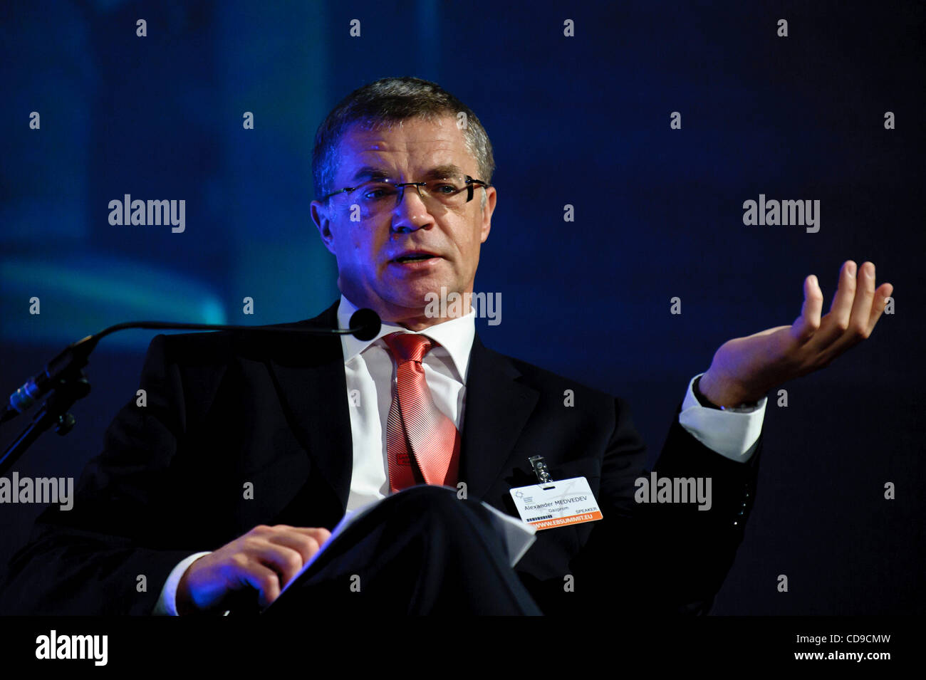 July 01, 2010 - Brussels, BXL, Belgium -  Alexander Medvedev, Deputy Chairman of the Management Committee, Gazprom during European Business Summit  in  Brussels, Belgium on 2010-07-01   by Wiktor Dabkowski  (Credit Image: © Wiktor Dabkowski/ZUMApress.com) Stock Photo