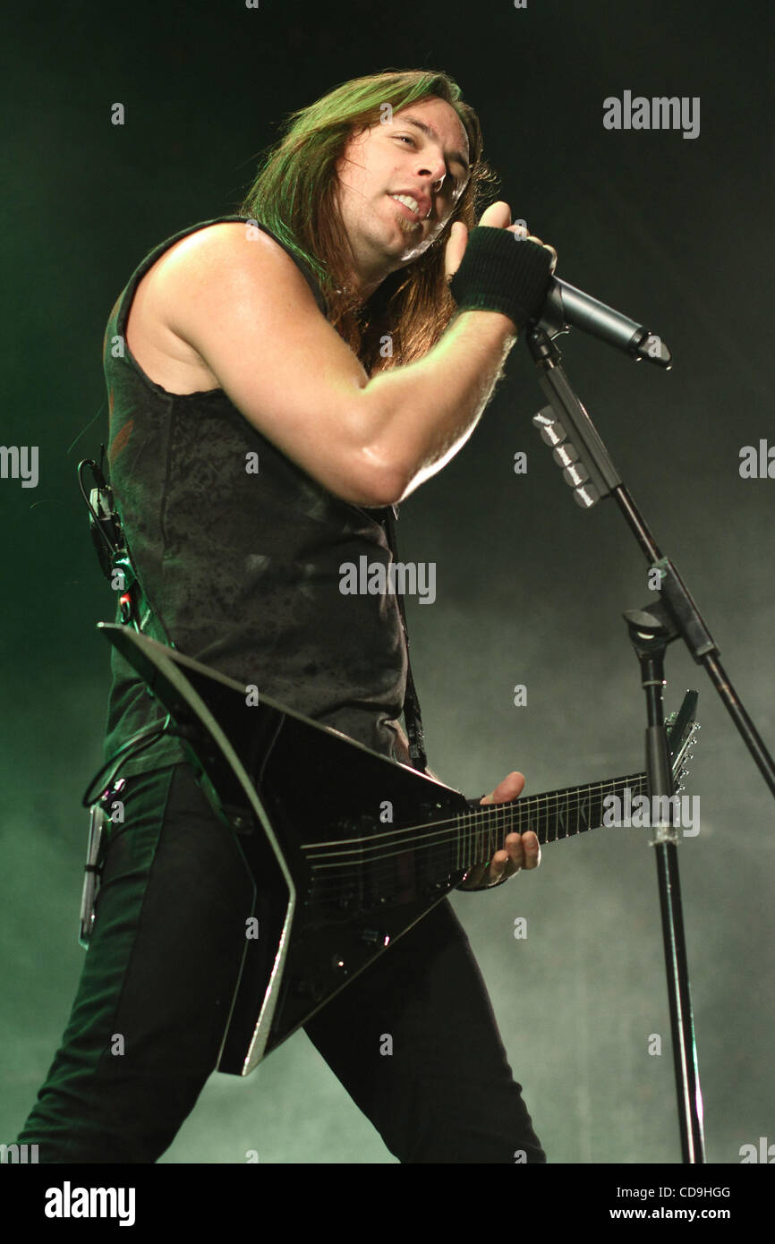 British heavy metal band Bullet for My Valentine performing in Moscow. Stock Photo