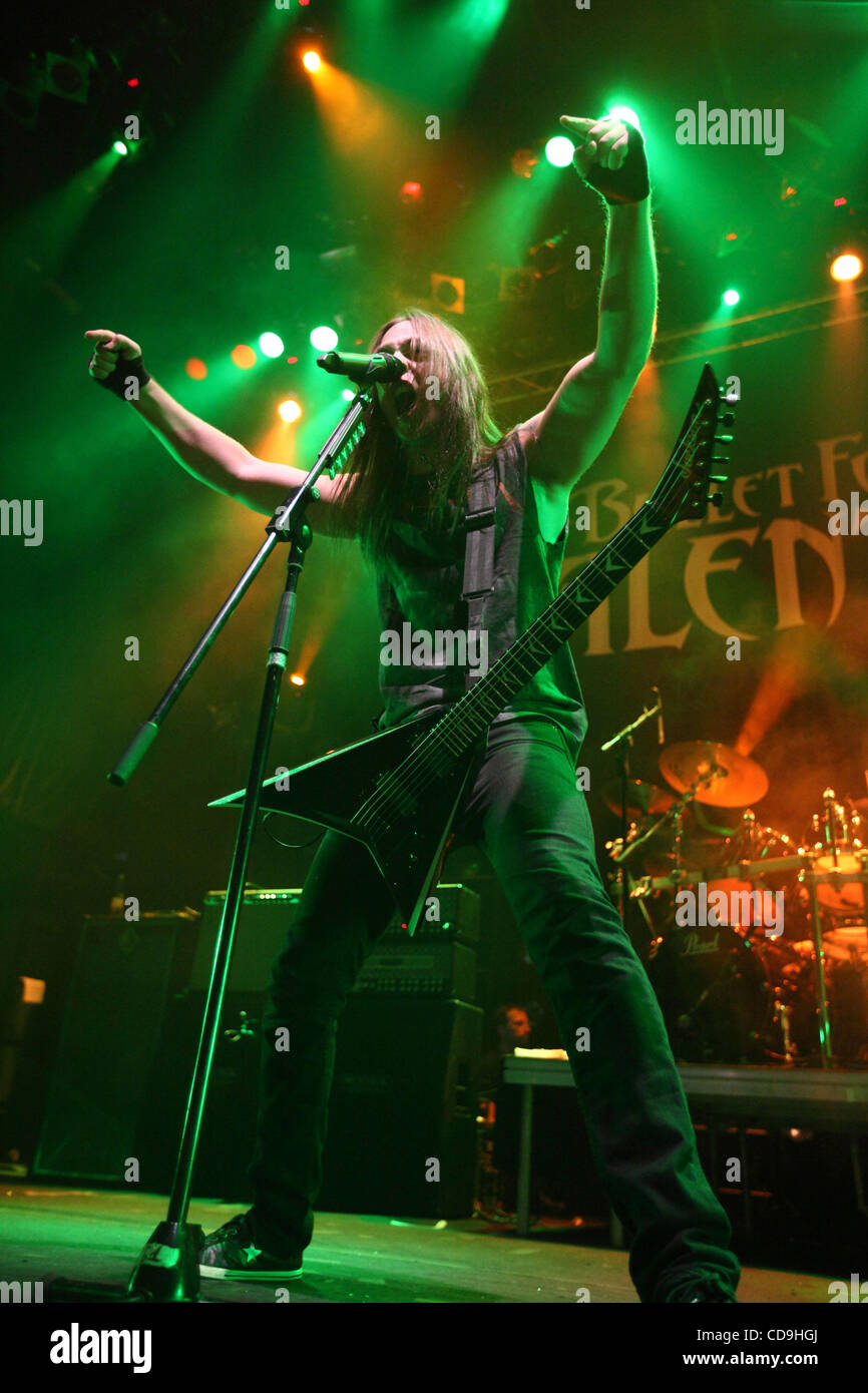 British heavy metal band Bullet for My Valentine performing in Moscow