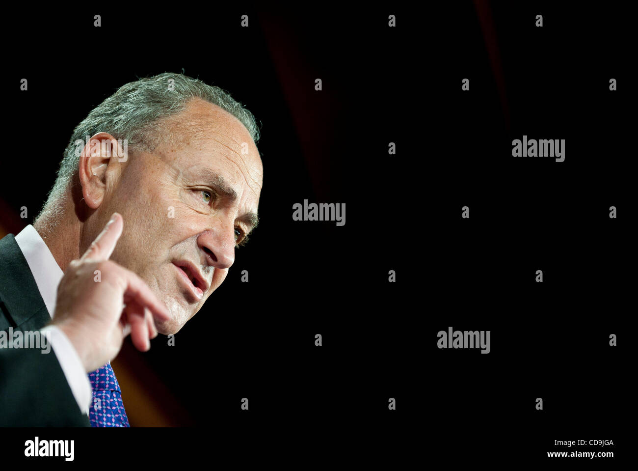 Jul 14, 2010 - Washington, District of Columbia, U.S., -  Senator Charles Schumer speaks to the press urging the British government to investigate whether BP a hand in securing the release of Lockerbie bomber al-Megrahi in order to help close a 00-million offshore oil drilling deal with Libya. (Cred Stock Photo