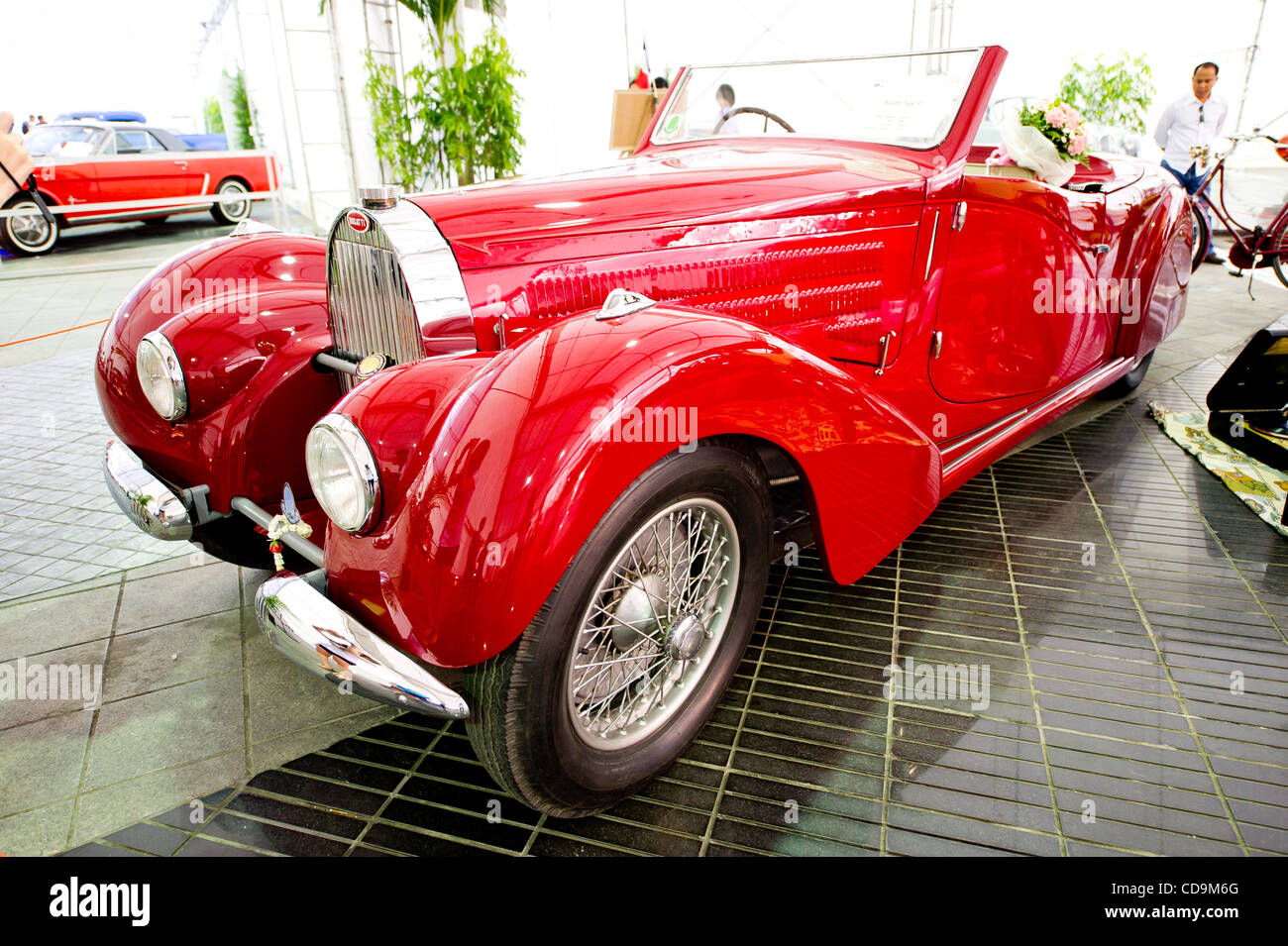 July 16, 2010 - Pathum Thani, Thailand - A 1938 Bugatti Type 57 on display  with other vintage and classic cars at the 34th Vintage Car Concours .  Vintage Car Club of