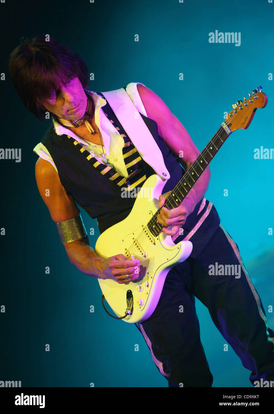 World famous English rock guitarist Jeff Beck performing in Moscow