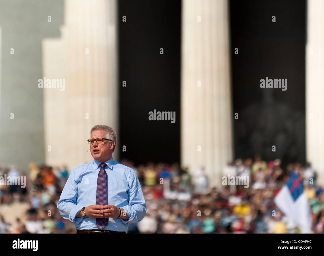 Aug 28, 2010 - Washington, District of Columbia, U.S., - On the 47th anniversary of Dr. Martin Luther King Jr.'s  ''I Have a Dream'' speech, radio host GLENN BECK kicked off his ''Restoring Honor'' rally on the steps of the Lincoln Memorial in Washinton, D.C. The event, which Beck called a non-parti Stock Photo