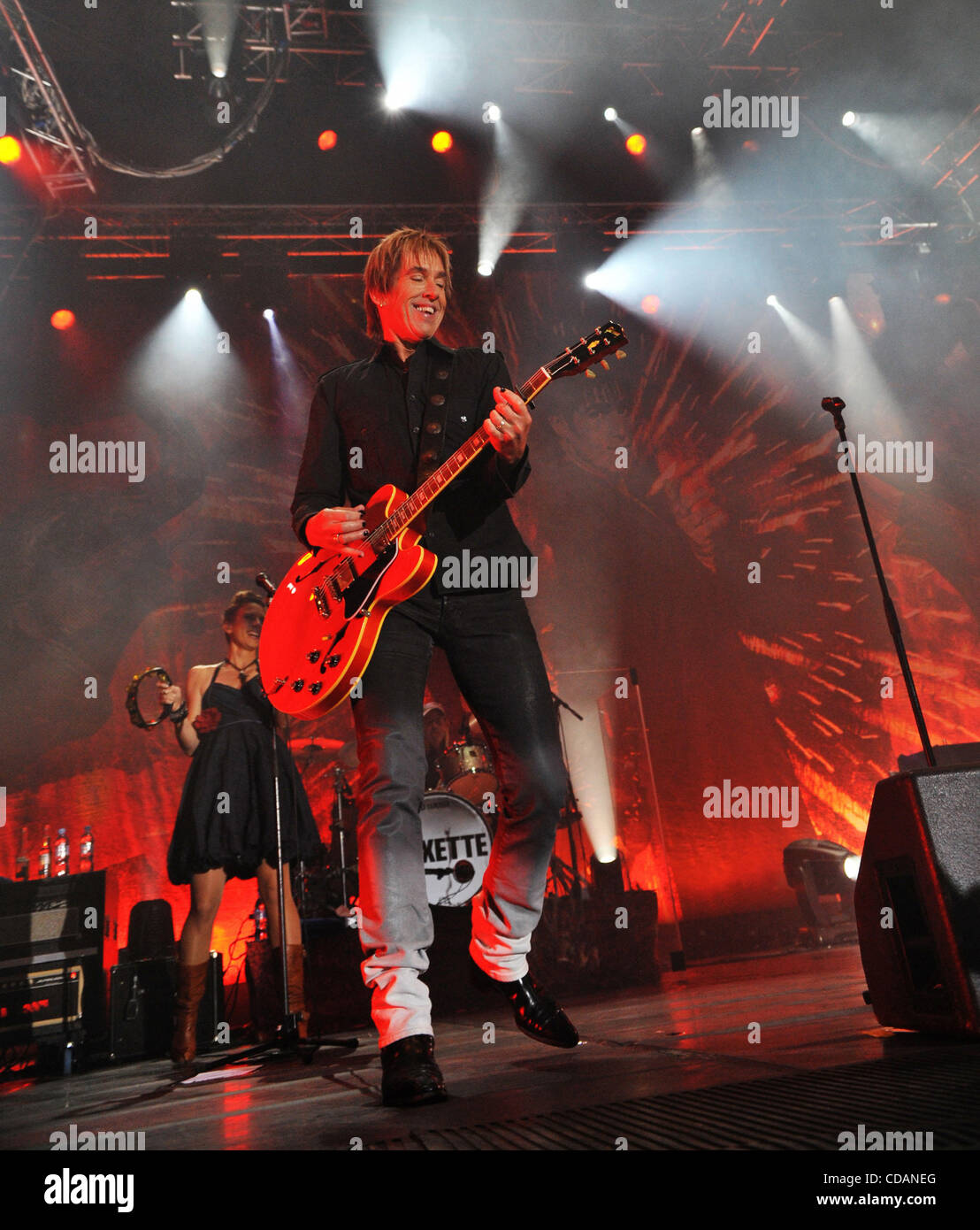 Swedish pop music duo Roxette live in Moscow. Pictured: Per Gessle . Stock Photo