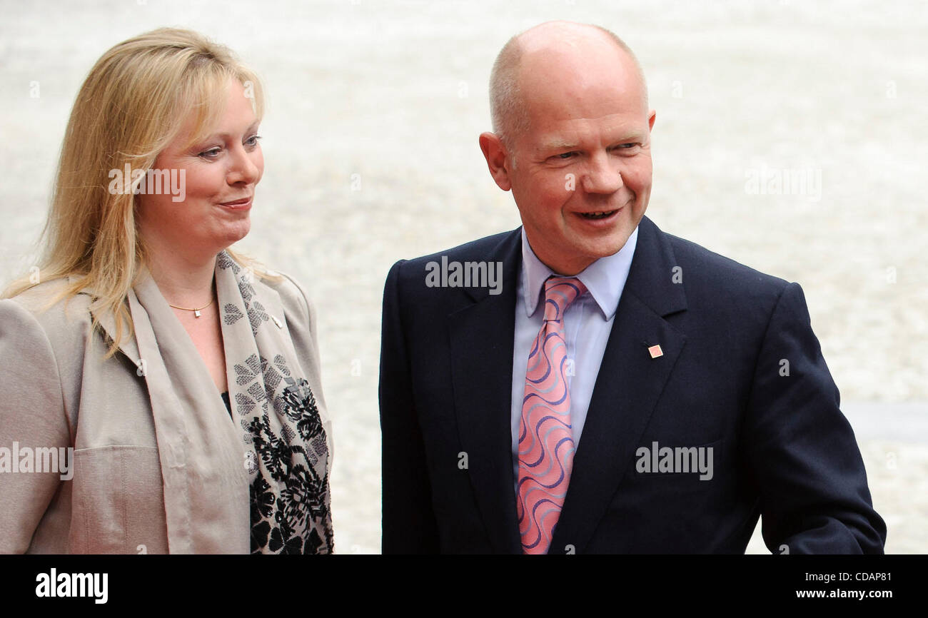 Sept. 10, 2010 - Brussels, BXL, Belgium - British Foreign Secretary William Hague arrives with his wife Ffion Jenkins (L) at the start of an Informal European foreign affairs ministers meeting organized by the Belgium presidency of the council  in  Brussels, Belgium on 2010-09-10   by Wiktor Dabkows Stock Photo