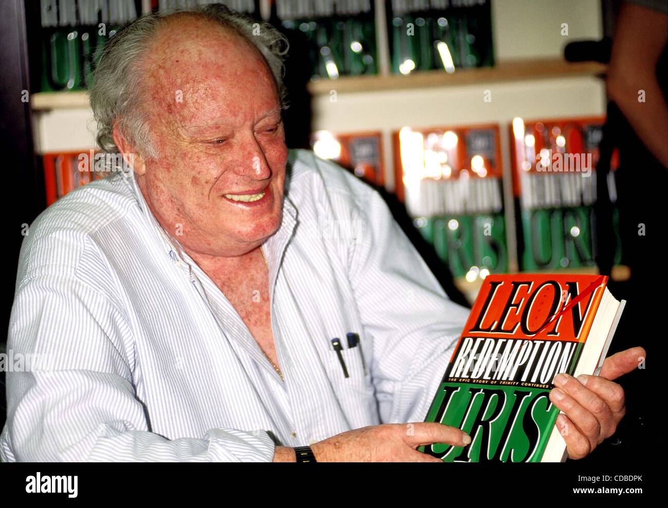 K1852AR. SD06/13/1995..LEON URIS BOOKSIGNING ''REDEMPTION AT BARNES AND
