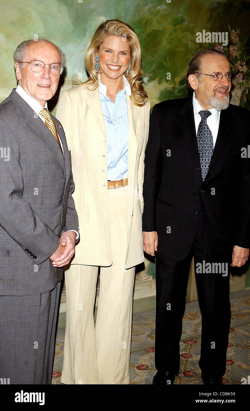 DEAN DR. DOMINICK PURPURA, CHRISTIE BRINKLEY AND DR. NORMAN LAMM.K30489AR.FIVE LEADING WOMEN TO BE HONORED AT THE 49TH ANNUAL 2003 SPIRIT OF ACHIEVEMENT LUNCHEON AT ALBERT EINSTEIN COLLEGE OF MEDICINE'S  IN NEW YORK New York.5/7/2003.    /   2003.(Credit Image: Â© Andrea Renault/Globe Photos/ZUMAPRE Stock Photo