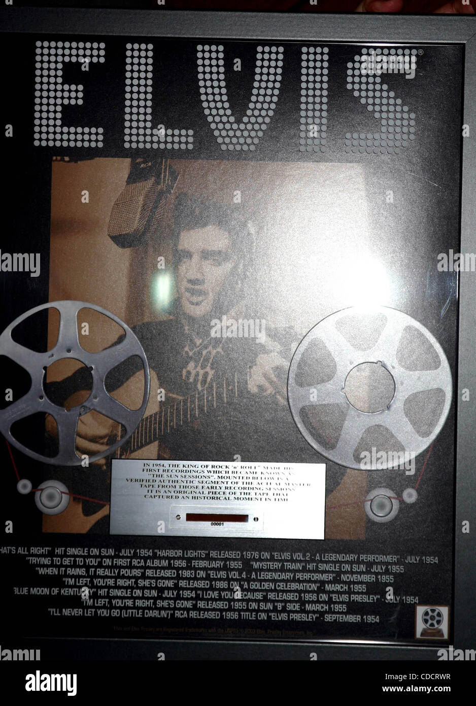 K35164ML.THE ORIGNAL TAPE OF ELVIS PRESLEY'S FIRST STUDIO RECORDING TO
