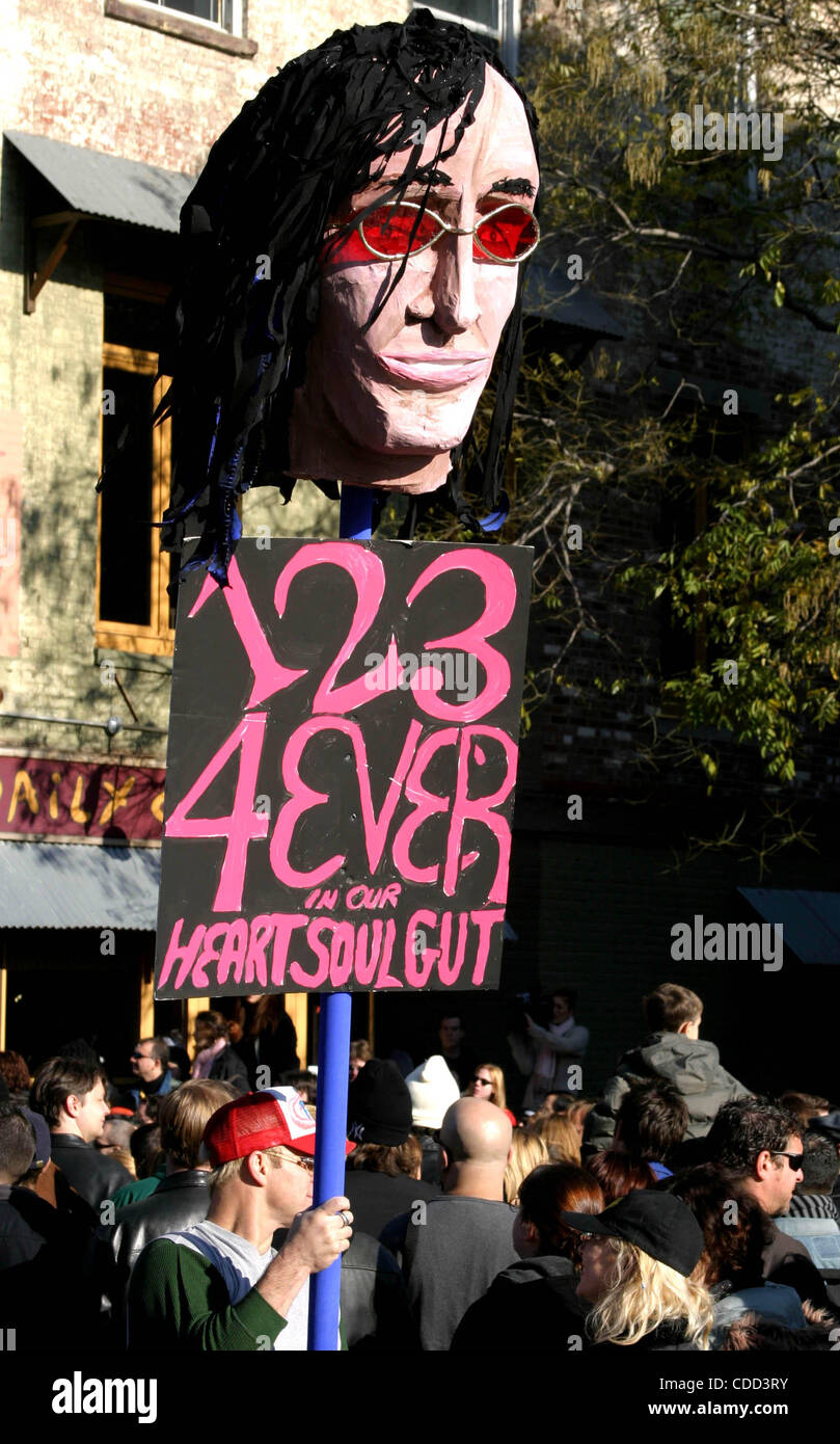 Jan. 1, 2011 - New York, New York, U.S. - K34347RM.FANS GATHER OUTSIDE CBGB'S TO WITNESS THE STREET BEING NAMED AFTER THE LATE JOEY RAMONE ON 2ND ST AND BOWERY , NEW YORK New York   11/30/2003.(Credit Image: Â© Rick Mackler/Globe Photos/ZUMAPRESS.com) Stock Photo