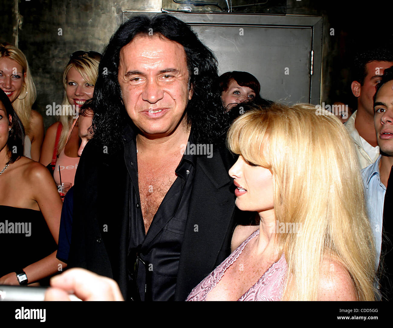 Jan. 1, 2011 - New York, New York, U.S. - GENE SIMMONS AND MODELS.K31927RM.GENE SIMMONS HOSTS ''TONGUE'' MAGAZINE SUMMER ISSUE RELEASE PARTY AT LOT 61 IN NEW YORK New York.7/28/2003.  /    2003(Credit Image: Â© Rick Mackler/Globe Photos/ZUMAPRESS.com) Stock Photo