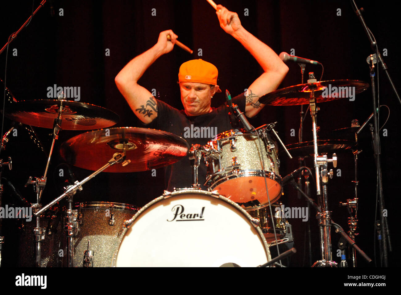 Jan. 15, 2011 - Anaheim, ca, usa - Jan 13, 2011-Anaheim, California, USA-Musician, CHAD SMITH live at the Grove of Anaheiim with The Bombastic Meatbats as part of the 2011 NAMM show.   Smith is also the drummer for the Red Hot Chile Peppers.   ..Credit Image:  cr  Scott Mitchell/ZUMA Press..Credit I Stock Photo