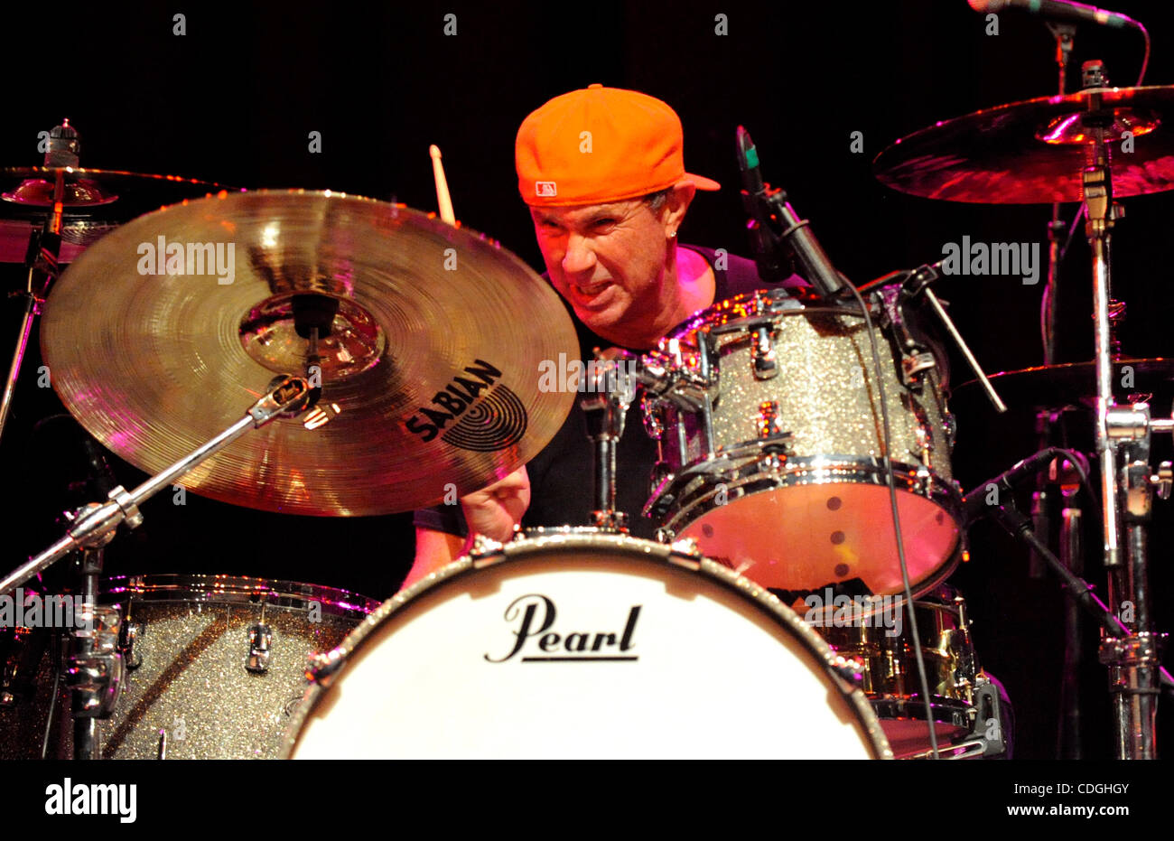 Jan. 15, 2011 - Anaheim, ca, usa - Jan 13, 2011-Anaheim, California, USA-Musician, CHAD SMITH live at the Grove of Anaheiim with The Bombastic Meatbats as part of the 2011 NAMM show.   Smith is also the drummer for the Red Hot Chile Peppers.   ..Credit Image:  cr  Scott Mitchell/ZUMA Press (Credit I Stock Photo