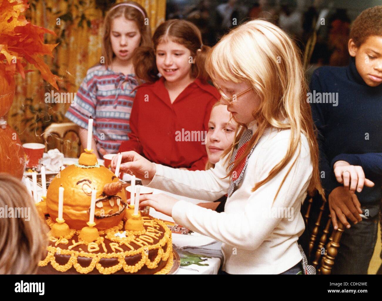 Jan. 26, 2011 - Washington, DISTRICT OF COLUMBIA, U.S. - (FILE) A file picture dated 19 October 1977 shows Amy Carter, the daughter of US President Jimmy Carter, celebrating her 10th birthday at The White House in Washington, DC, USA. (Credit Image: © Carter Archives/ZUMAPRESS.com) Stock Photo