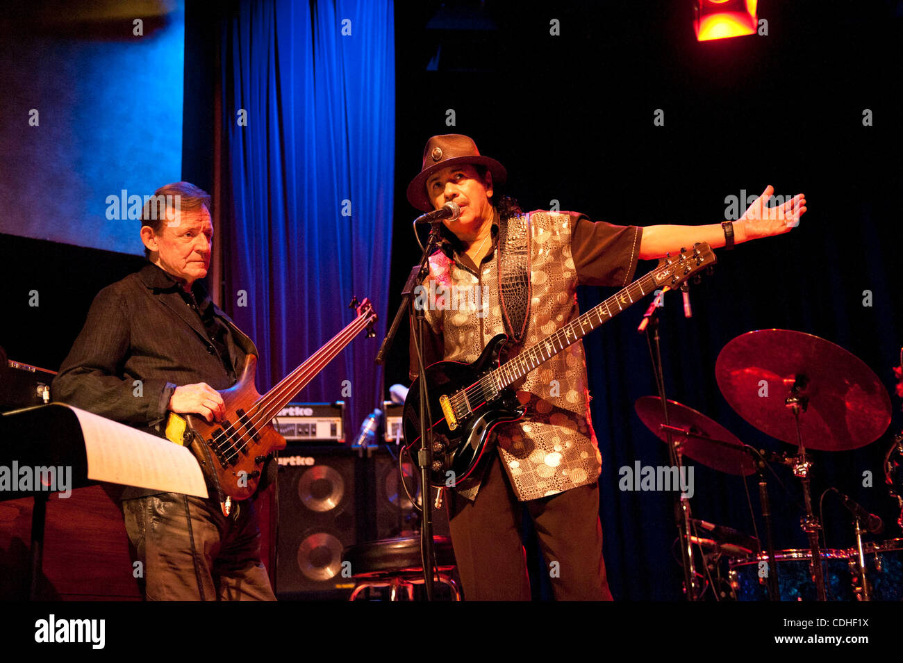 Feb 05, 2011 - Oakland, California, U.S. - JACK BRUCE and special guest CARLOS SANTANA perform live with the Tony Williams Lifetime Tribute Band at Yoshi's Jazz Club. (Credit Image: © Jerome Brunet/ZUMAPRESS.com) Stock Photo