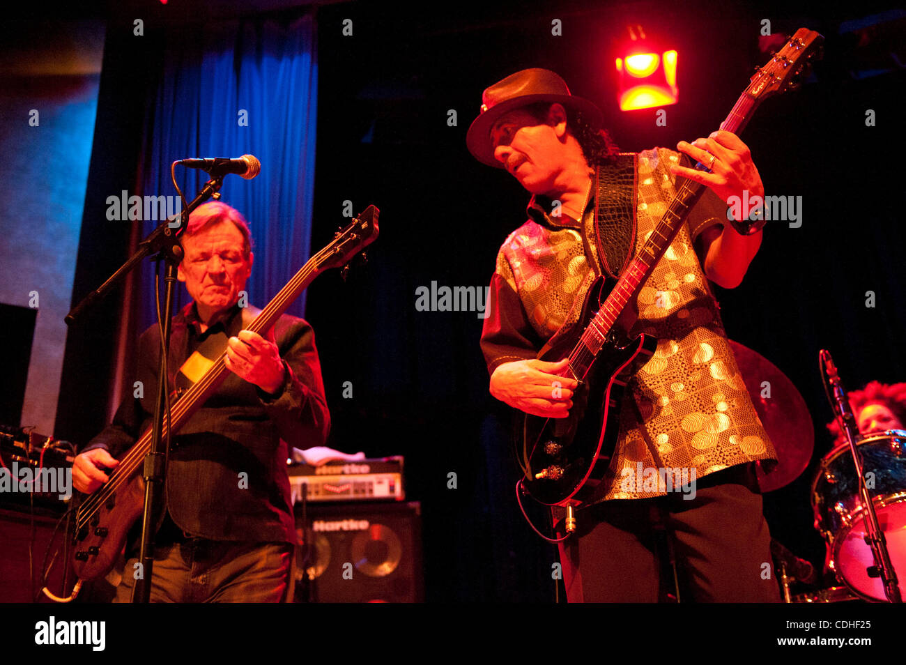 Feb 05, 2011 - Oakland, California, U.S. - JACK BRUCE and Special guest CARLOS SANTANA perform live with the Tony Williams Lifetime Tribute Band at Yoshi's Jazz Club. (Credit Image: © Jerome Brunet/ZUMAPRESS.com) Stock Photo