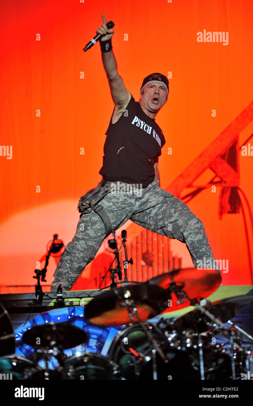 English heavy metal band Iron Maiden performing live in Moscow