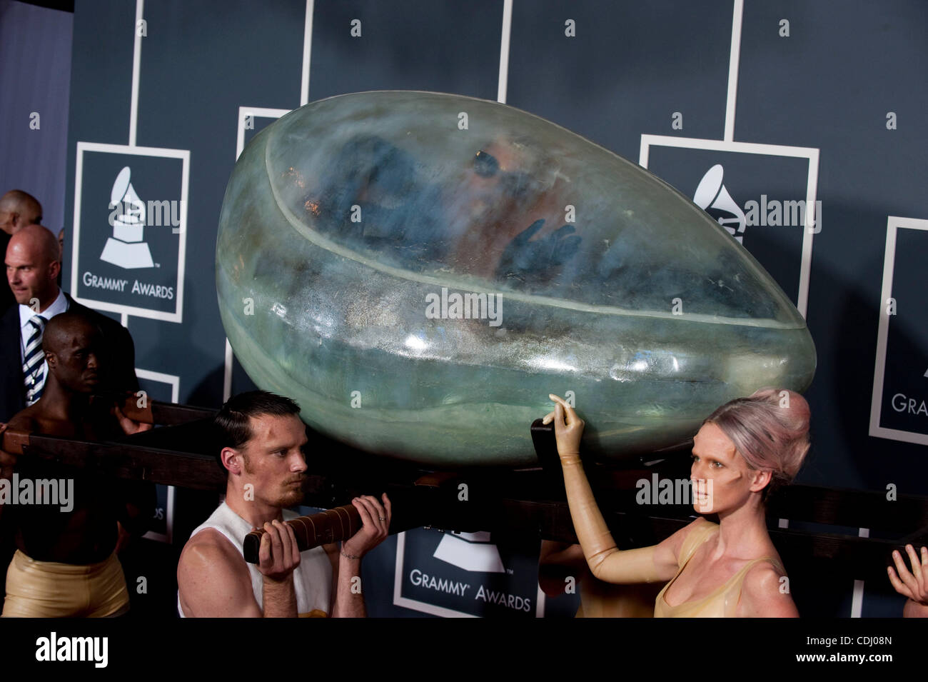 Feb 13, 2011 - Los Angeles, California, U.S. - LADY GAGA's Egg-cellent  Grammy Arrival - Talk about a grade-A entrance: When Lady Gaga rolled into  the 53rd annual Grammy Awards, the six-time
