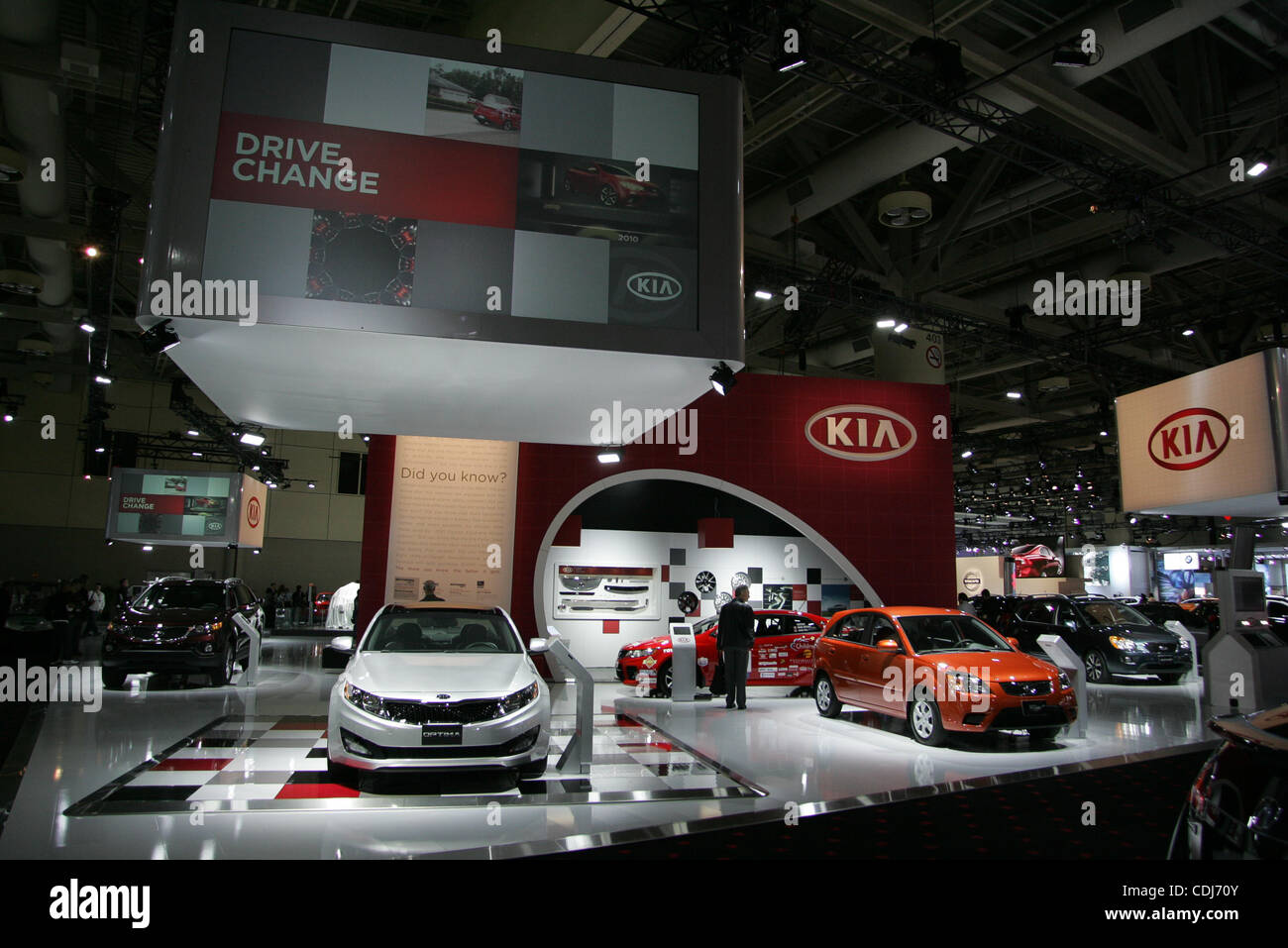 Feb. 17, 2011 - Toronto, Ontario, Canada - The KIA display at the Canadian International Auto Show media day at the Metro Convention Centre in Toronto. (Credit Image: © Steve Dormer/Southcreek Global/ZUMAPRESS.com) Stock Photo